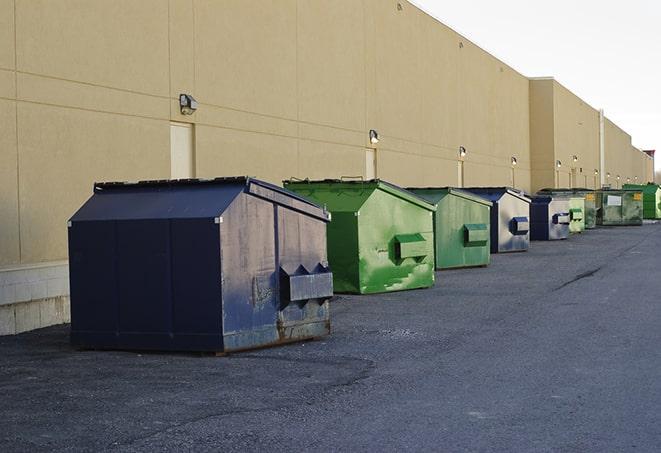 dumpsters arranged tidily on the construction site in Blanco, TX